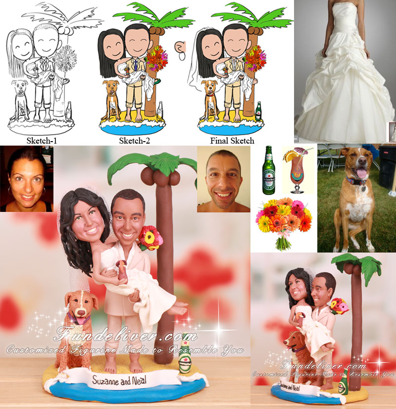 Seaside Wedding Cake Toppers